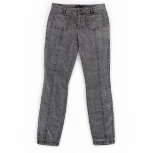 Prana Gray Corduroy Skinny Pants Mid Rise Stretch Outdoor Casual Size 8